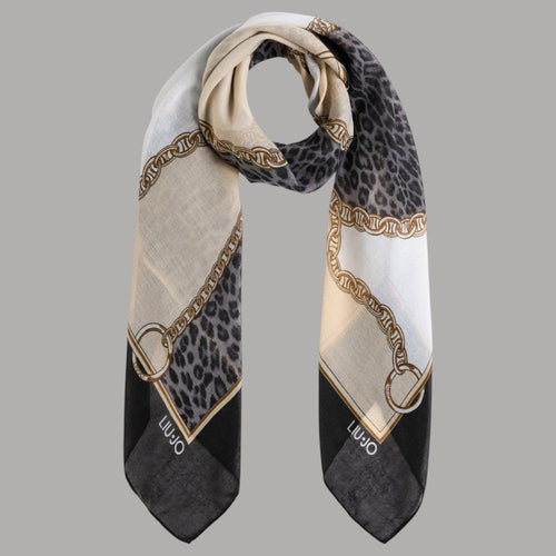 Liu Jo foulard animalier nero 120X12 2F5074T0300-22222
