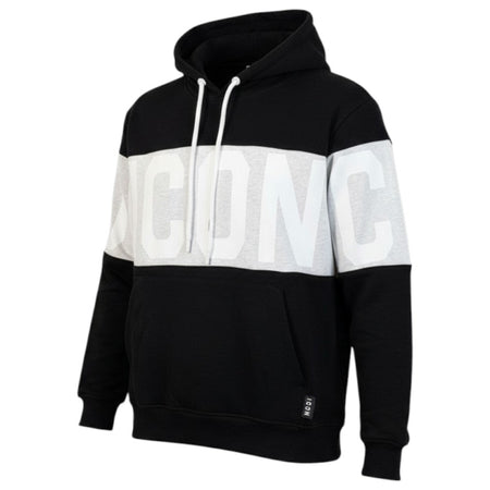 ICON felpa nera cappuccio logo stripe ICUF2W6F010