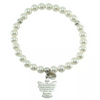 Bracciale Elastico Donna in Argento 925 con Perline e Pendente Angelo con Preghiera - I Giampini