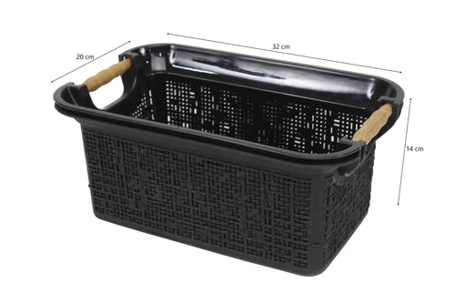 Cesto PVC con Manici di Legno