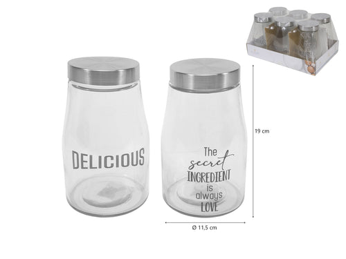 Contenitore di Vetro con Tappo in Metallo H19 cm