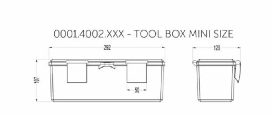 Cassetta porta attrezzi in plastica 292x120x107mm