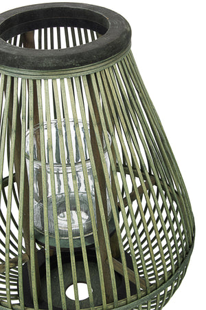 Lanterna con tre piedi da esterno in bamboo decorazione per giardino h 61.5 cm