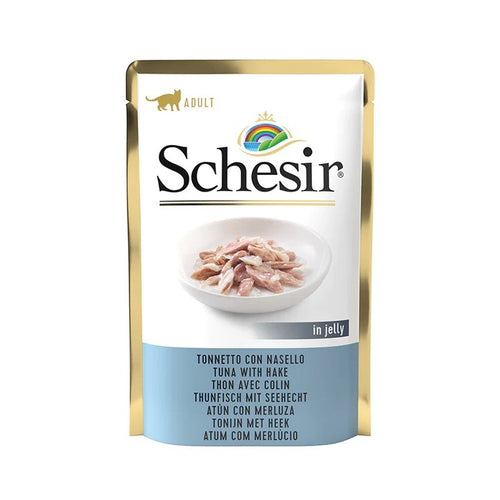 Schesir Jelly Tonnetto con Nasello Bustina per Gatti Adulti 85gr