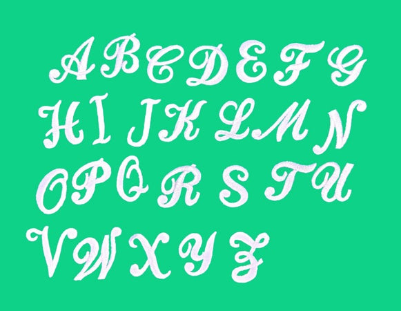 Set Di Lettere Termoadesive Corsivo Maiuscolo Ricamate 3cm