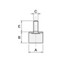 Piede maschio 60x30 M12x37