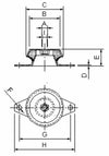 Supporto antivibrante ø 60 con dado,M12