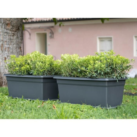 Mediterraneo Rectangular Flower Bin - 110L - 100 cm - Plastica - Antracite