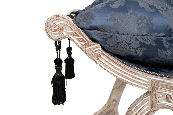 Biscottini Biscottini Panchetta Luigi XVI Faldistorio Legno Faggio Intagliato Foglia