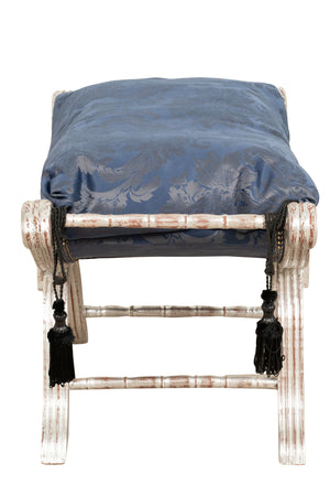 Biscottini Biscottini Panchetta Luigi XVI Faldistorio Legno Faggio Intagliato Foglia