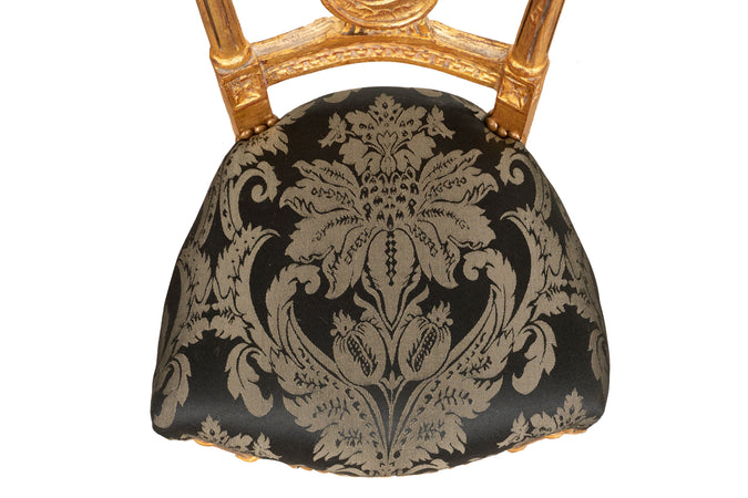 Biscottini Biscottini Sedia Poltroncina Stile Francese Luigi XVI Legno Faggio Foglia Oro