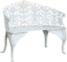 Biscottini Panchina liberty in fusione di ghisa finitura bianca anticata L110xPR60xH90 cm