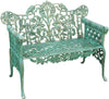 Biscottini Panchina Liberty in ghisa finitura verde anticata L110xPR56xH86 cm Robusta
