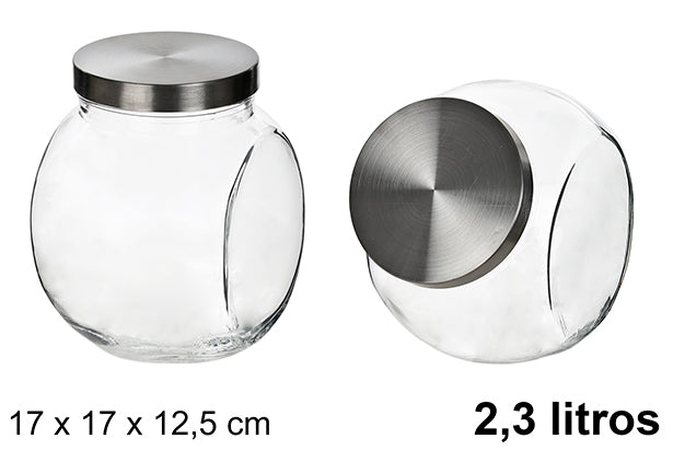 Barattolo di Vetro con Coperchio in Metallo da 2,3 L