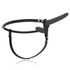 Strap on da donna con doppio dildo interno esterno in silicone nero e cinturino regolabile