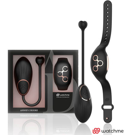 WATCHME ovulo ovetto vibrante in silicone nero con telecomando wireless da polso