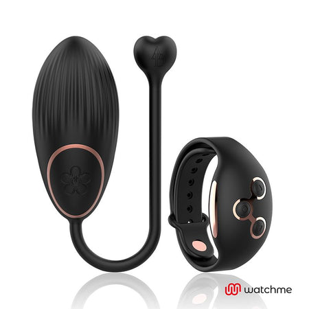 WATCHME ovulo ovetto vibrante in silicone nero con telecomando wireless da polso