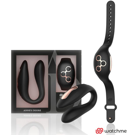 WATCHME gioco di coppia clitoride in silicone nero con telecomando wireless da polso
