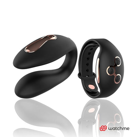 WATCHME gioco di coppia clitoride in silicone nero con telecomando wireless da polso