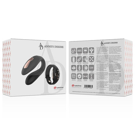 WATCHME gioco di coppia clitoride in silicone nero con telecomando wireless da polso