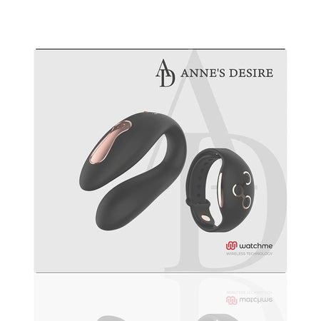 WATCHME gioco di coppia clitoride in silicone nero con telecomando wireless da polso
