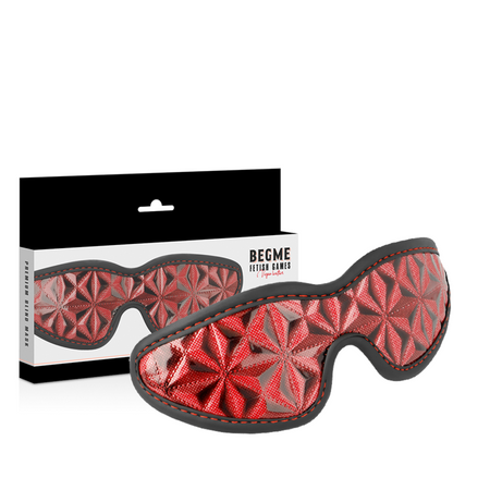 BEGME Mascherina fetish in morbido neoprene colore rosso e nero