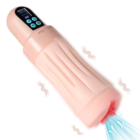 XISE masturbatore maschile realistico con vagina morbida vibrante in silicone ricaricabile USB