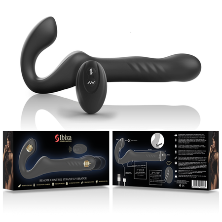 IBIZA FALLO INDOSSABILE VIBRATORE STRAPLESS STRAP ON FEMMINILE DOPPIO SENZA IMBRACATURA PER LEI LA DONNA 2 MOTORI VIBRAZIONE E UP & DOWN