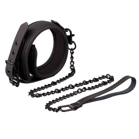 INTOYOU collare con guinzaglio fetish BDSM in morbido neoprene nero senza nichel