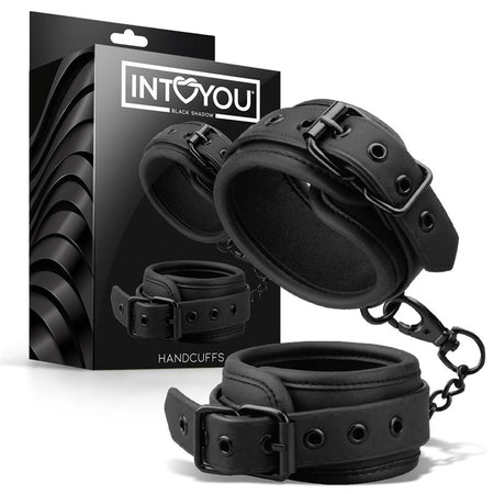 INTOYOU manette polsiere fetish BDSM in morbido neoprene nero senza nichel