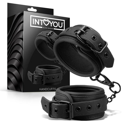 INTOYOU manette polsiere fetish BDSM in morbido neoprene nero senza nichel