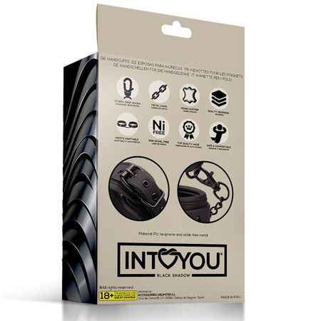 INTOYOU manette polsiere fetish BDSM in morbido neoprene nero senza nichel