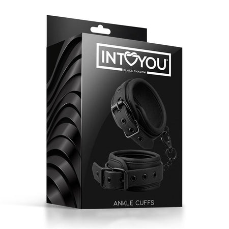 INTOYOU manette cavigliere fetish BDSM in morbido neoprene nero senza nichel