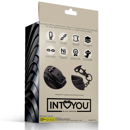 INTOYOU manette cavigliere fetish BDSM in morbido neoprene nero senza nichel