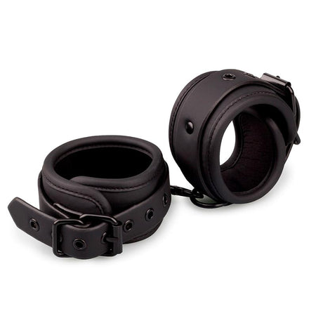INTOYOU manette cavigliere fetish BDSM in morbido neoprene nero senza nichel