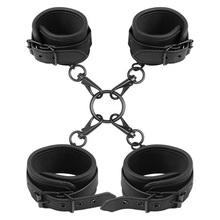 INTOYOU manette caviglie e polsi fetish BDSM in morbido neoprene nero senza nichel