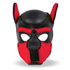 INTOYOU BDSM LINE HOUND DOG MASCHERA CANE FETISH IN NEOPRENE NERO CON MUSO RIMOVIBILE E INSERTI ROSSI