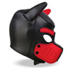 INTOYOU BDSM LINE HOUND DOG MASCHERA CANE FETISH IN NEOPRENE NERO CON MUSO RIMOVIBILE E INSERTI ROSSI