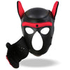 INTOYOU BDSM LINE HOUND DOG MASCHERA CANE FETISH IN NEOPRENE NERO CON MUSO RIMOVIBILE E INSERTI ROSSI