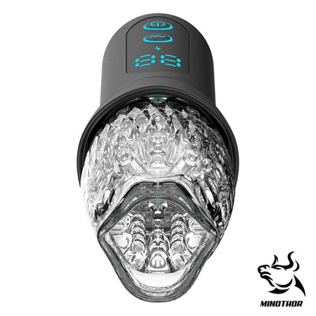 MINOTHOR masturbatore maschile per lui l’uomo rotante 2 motori con spinta e rotazione in silicone ricaricabile USB