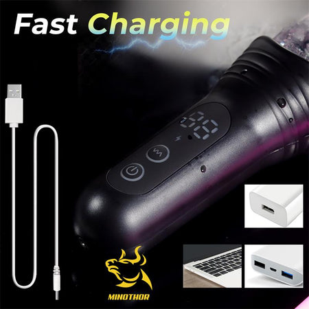 MINOTHOR masturbatore maschile per lui l’uomo rotante 2 motori con spinta e rotazione in silicone ricaricabile USB