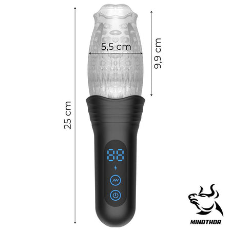 MINOTHOR masturbatore maschile per lui l’uomo rotante 2 motori con spinta e rotazione in silicone ricaricabile USB