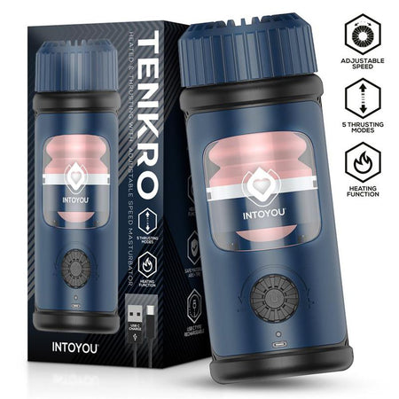 Tenkro masturbatore maschile vibrante auto riscandante ergonomico ricaricabile USB