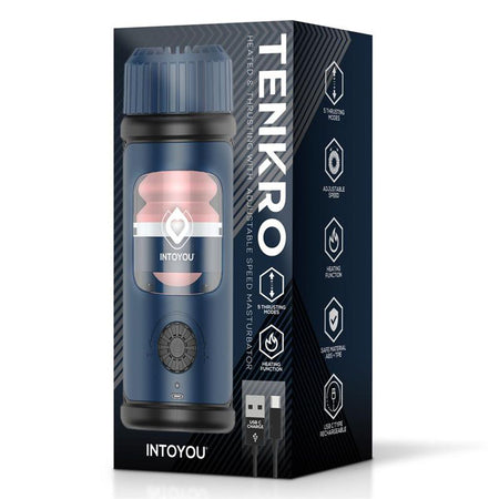 Tenkro masturbatore maschile vibrante auto riscandante ergonomico ricaricabile USB