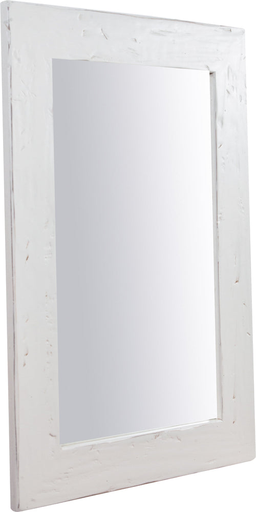 Biscottini Specchiera Biscottini Rettangolare Muro Legno Tiglio Bianca Anticata 60x3x90