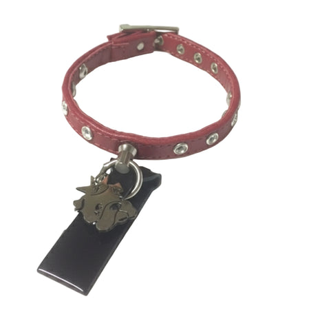 Collarino Rosso per cani in Ecopelle e Swarovski Pet Follie