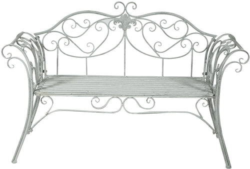 Biscottini Divanetto panca sedia seduta poltrona in ferro finitura grigia anticata L133xPR47xH90 cm