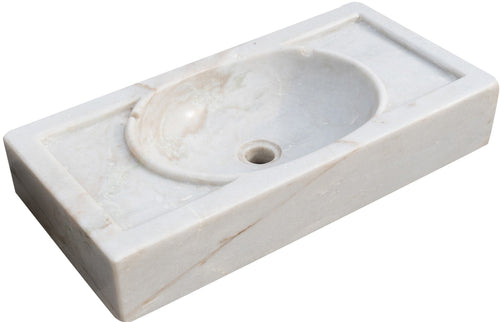 Biscottini Lavandino in marmo bianco L69xPR35xH12 cm