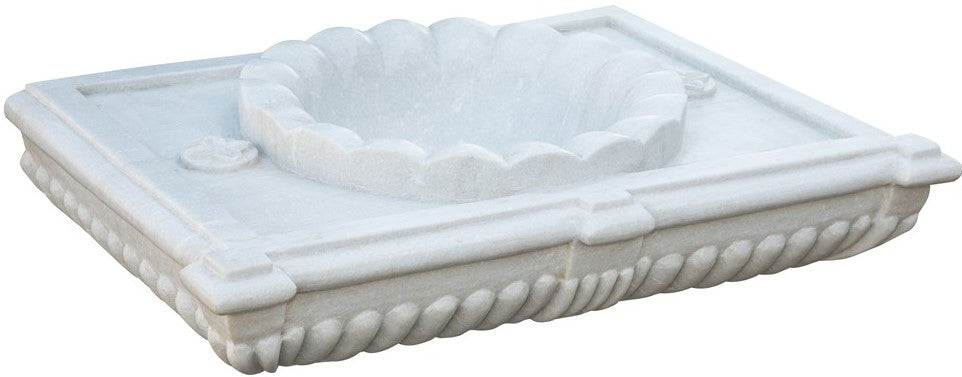 Biscottini LAVABO IN MARMO SMERLATO BIANCO L80XPR56XH18 CM Vasca realizzata completamente