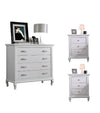 Gruppo 1 Cassettiera 2 Comodini legno shabby bianco